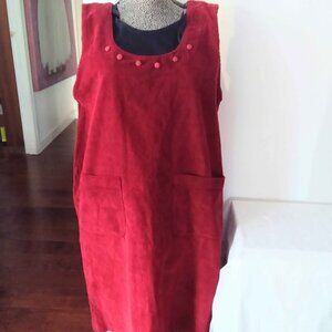 Maternity dungaree corduroy dress, burgundy, Large Size maternity